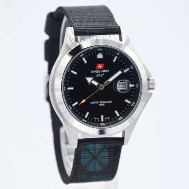 Swiss Army Quartz DHC Kanvas / Nylon SA1880G Tanggal Hitam(GLOSSY)