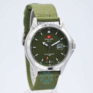 Swiss Army Quartz DHC Kanvas / Nylon SA1880G Tanggal HIJAU(GLOSSY)