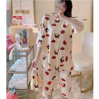 Mommy's Honey Maruko Import Baju Tidur Wanita Cokelat Muda L