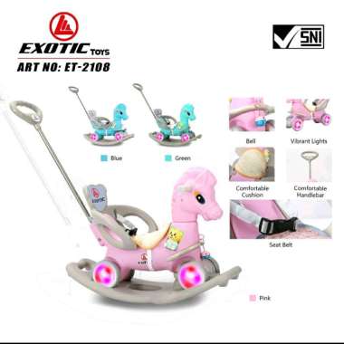 Mainan Anak Kuda Kudaan Exotic ET 2108 Ayunan Goyang 3 in 1 ET2108