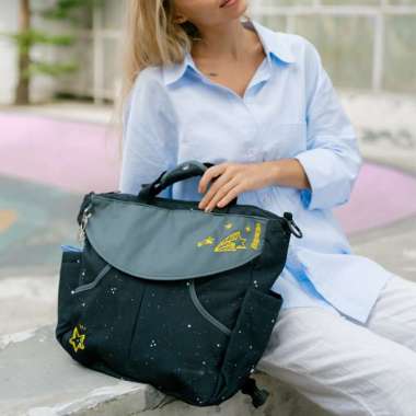 Okiedog Sumo Night Stars Black 3in1 Diaper bag - Tas Bayi