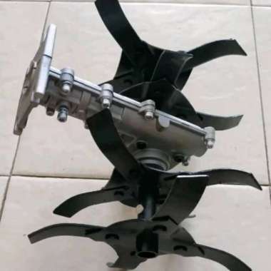 Head Tiller Gearbox / Kepala Traktor Bajak Mini untuk Mesin Potong Rumput hitam