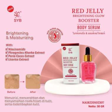 30 GR SYB BOOSTER BODY SERUM BRIGHTENING HYDRATING RED JELLY ACNE GLOW BODY SERUM / SERUM BADAN RED 