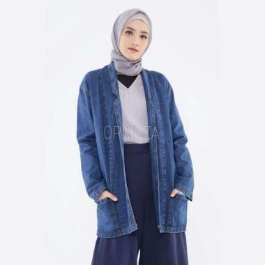 Orimoza Blazer Cardi jeans wanita all size BLAZER JEANS NAVY