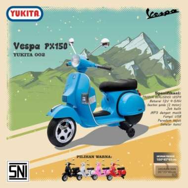 Mainan Aki Motor Anak Yukita 002 Vespa PX150 - Mainan Anak