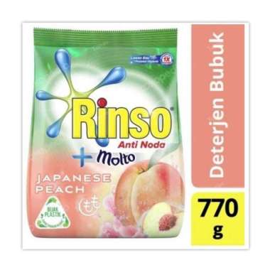 Promo Harga Rinso Anti Noda Deterjen Bubuk + Molto Japanese Peach 770 gr - Blibli