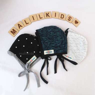 Malilkids Topi Bayi Reversible Baby Bonnet Hat : Motif Unisex M