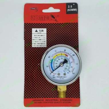 TOMECO TAIWAN PRESSURE GAUGE 10 BAR MANOMETER 140 PSI 2.5" MANO METER
