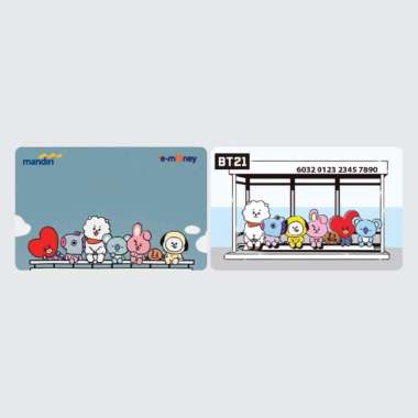 Kartu EMONEY MANDIRI Kartun Anime BT21 Tata Rj Mang 1 BT21 Kartun Anime Kartu Etoll e toll E Money E