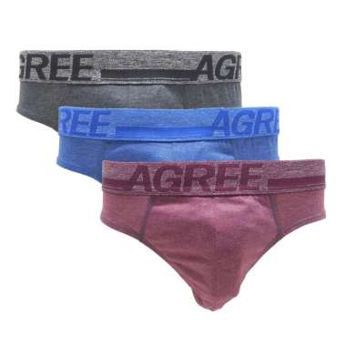 AGREE - CD 2323 - Celana Dalam Pria Agree - 1 Box isi 3 Pcs - Bahan Katun - Multicolour - SICI BUSAN
