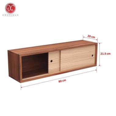 DEcTionS Rak Dapur Dinding Kichen Set Minimalis 80x20cm Pintu Sliding Coklat-Krem