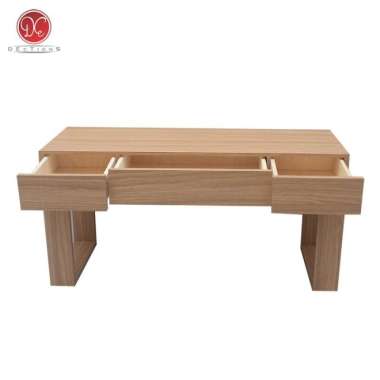 Meja Belajar Lesehan Meja Laptop Minimalis 3 Laci 80x30cm Aesthetic Krem
