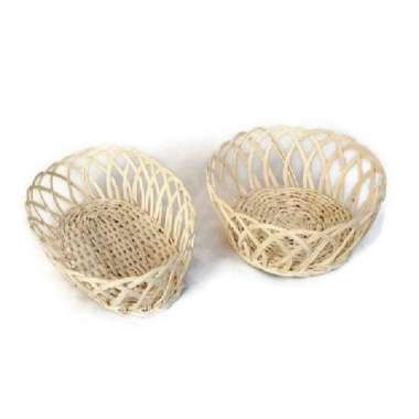 keranjang parcel rotan kecil / keranjang hampers / keranjang bingkisan oval