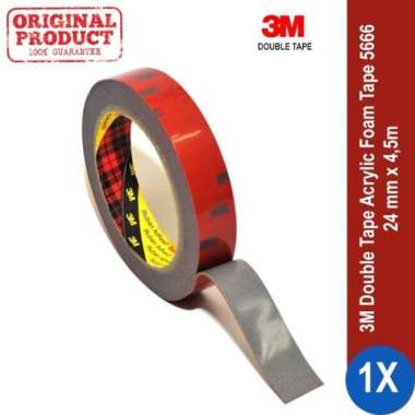 Double Tape 3M AFT Acrylic Foam Tape - Tebal 1.1 mm Size 24 mm x 4.5 m MERAH