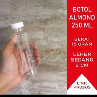 Botol Plastik Almond PET 250ML Botol Minuman Susu Kopi Susu Latte Cappucino Teh Jus Es Jeruk Sirup J