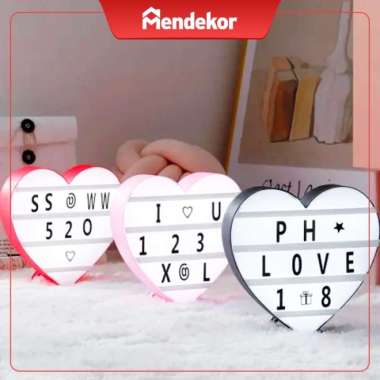 Grata | Lightbox Cinema Light Led Neon Box Portable Lampu Putih Hati Luar Hitam