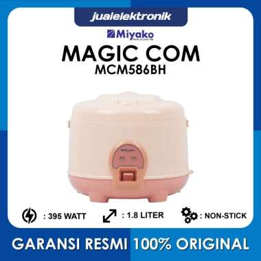 Miyako MCM586BH Magic Com 1.8 Liter 3in1 395 Watt Baby Pink Nanoal Berlian Hitam-Penanak Nasi-Rice C