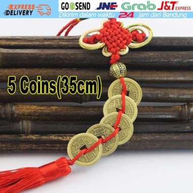 Koin Kuno Cina Pembawa Rejeki Fengshui Gantungan Spion Mobil