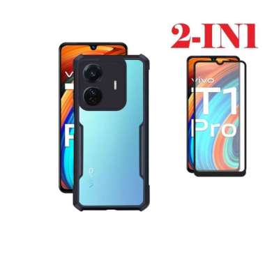Promo Paket 2in1 Case Transparan Vivo T1 Pro / Y51 / Y51s / Y51a / Y53s Terbaru Free Tempered Glass