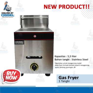 Gas Fryer 1 Tangki OSSEL Penggorengan Kentang Gas Deep Fryer PEnggorengan Gas LPG Silver