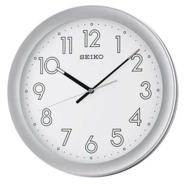 SEIKO QXA-670K Original Glow in the Dark Wall Clock Jam Dinding [36 cm] - Silver White