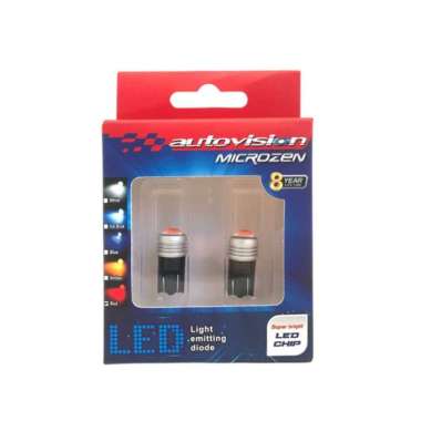 Lampu LED T10 Autovision Amber Bohlam T10 LED Canbus Red Lampu Senja