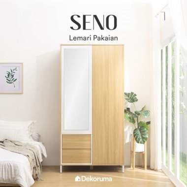 Dekoruma SENO Lemari Pakaian Kayu Minimalis 2 Pintu / Wardrobe Baju