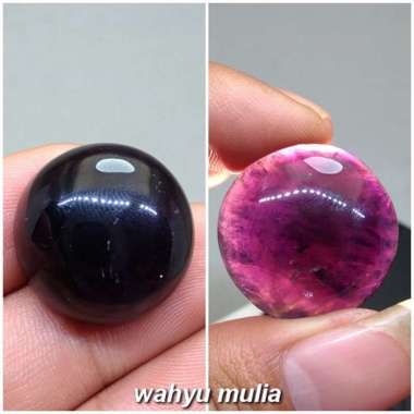 Batu Akik Natural Kecubung Wulung bundar Besar Asli (Kode 1398) Ungu
