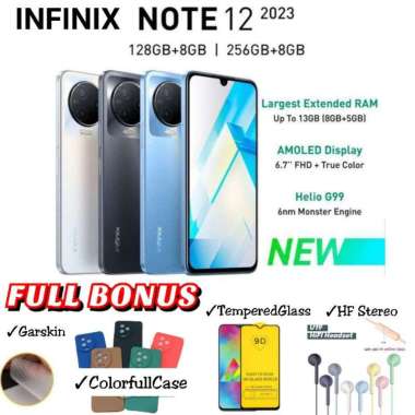 INFINIX NOTE 12 2023 NFC 8 256 NOTE12 2023 8 128 RAM 8+5GB ROM 128~256GB HELIO G99 GAMING PROSSESOR 