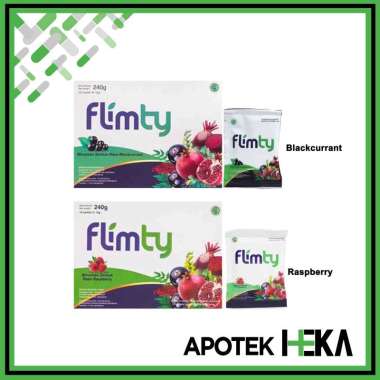 Flimty Fiber Box isi 16 Sachet - Detox Herbal Pelangsing Pelancar BAB Raspberry