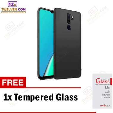 Case Slim Matte For Oppo A5 2020 - Free Tempered Glass - Hitam -