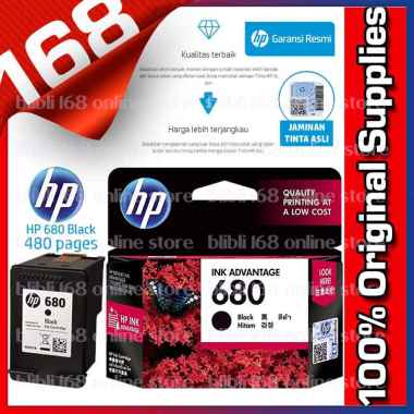 HP 680 Black 100% Original F6V27AA Catridge HP680 Bk Garansi resmi HP 680 Black