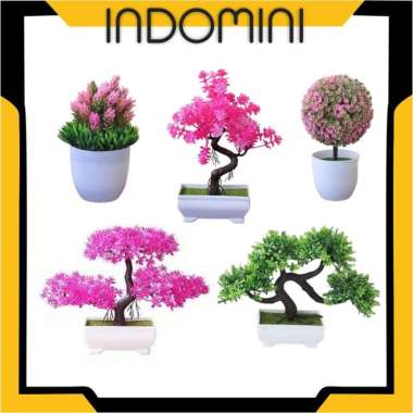 POT BUNGA PUTIH PALSU TANAMAN HIAS DEKORASI RUMAH HIASAN Piramid -