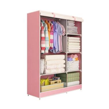 Radysa Bear Lemari Pakaian Portable 2 Layer - Pink