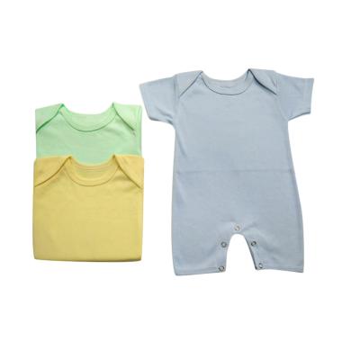 JBS Kaizora Baby Romper Baju Jumpsuit Bayi - Biru Hijau Kuning