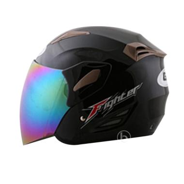 GM Fighter Helm Motor Half Face - Solid Black Doff