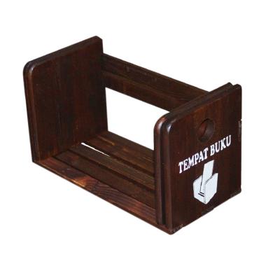 JuTOP Wood Rak Buku - Coklat Tua