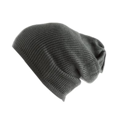 Elfs Shop Topi Kupluk Rajut Polos - Abu Tua