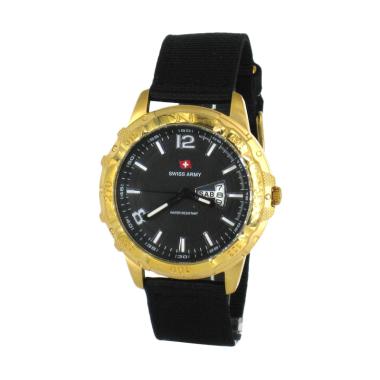 Swiss Army SA 1978 Jam Tangan Pria - Black Gold White Black/ Gold