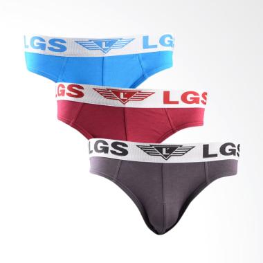 LGS Men Underwear Pria - Blue/Gray/Red [3 pcs] LEMN.002.884.3.7C