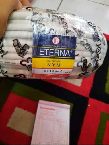 Kabel Eterna NYM 3x1.5 mm harga per METER Kabel Listrik Eterna NYM jual meteran