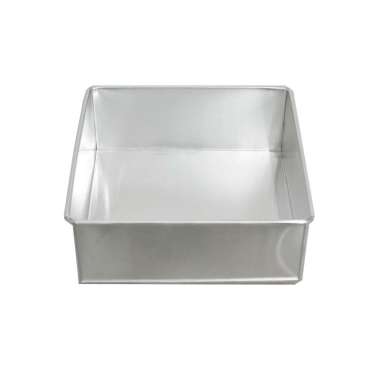 Loyang Segi 7 cm Aluminium Segi Tinggi Bentuk Kotak Cetakan Bolu Cake (22cm) Silver