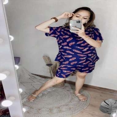 DK Collection Bali - Setcel  Pendek Rayon XL Navy XL