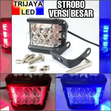 harga OEM Lampu Tembak Sorot Led Cwl 6 Mata Besar Strobo Biru Merah Motor Mobil Cree Worklight Offroad 3 Mode Blue Blibli.com