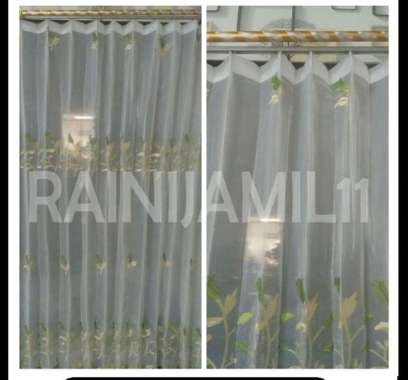 Gorden Vitrace Bordir Puring Daleman Hijau L100 X P200cm