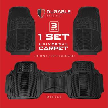 Aerio Vitara Sidekick Durable Karpet Mobil 3pcs Karet PVC Universal Hitam