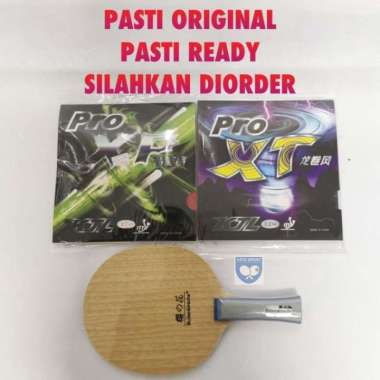 Bat tenis meja carbon kombinasi karet KTL Pro Set Multicolor