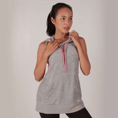 Baju Olahraga Wanita C&C Mesh Hoodie Top CCTK2 M Grey