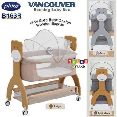 Pliko Vancouver Rocking Baby Bed with Music & Light Beige