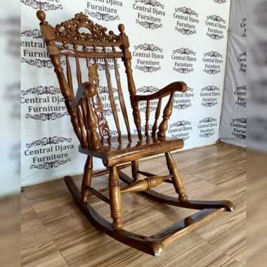 Kursi Goyang Ukir Teras Santai Malas Kayu Jati Furniture Mebel Jepara